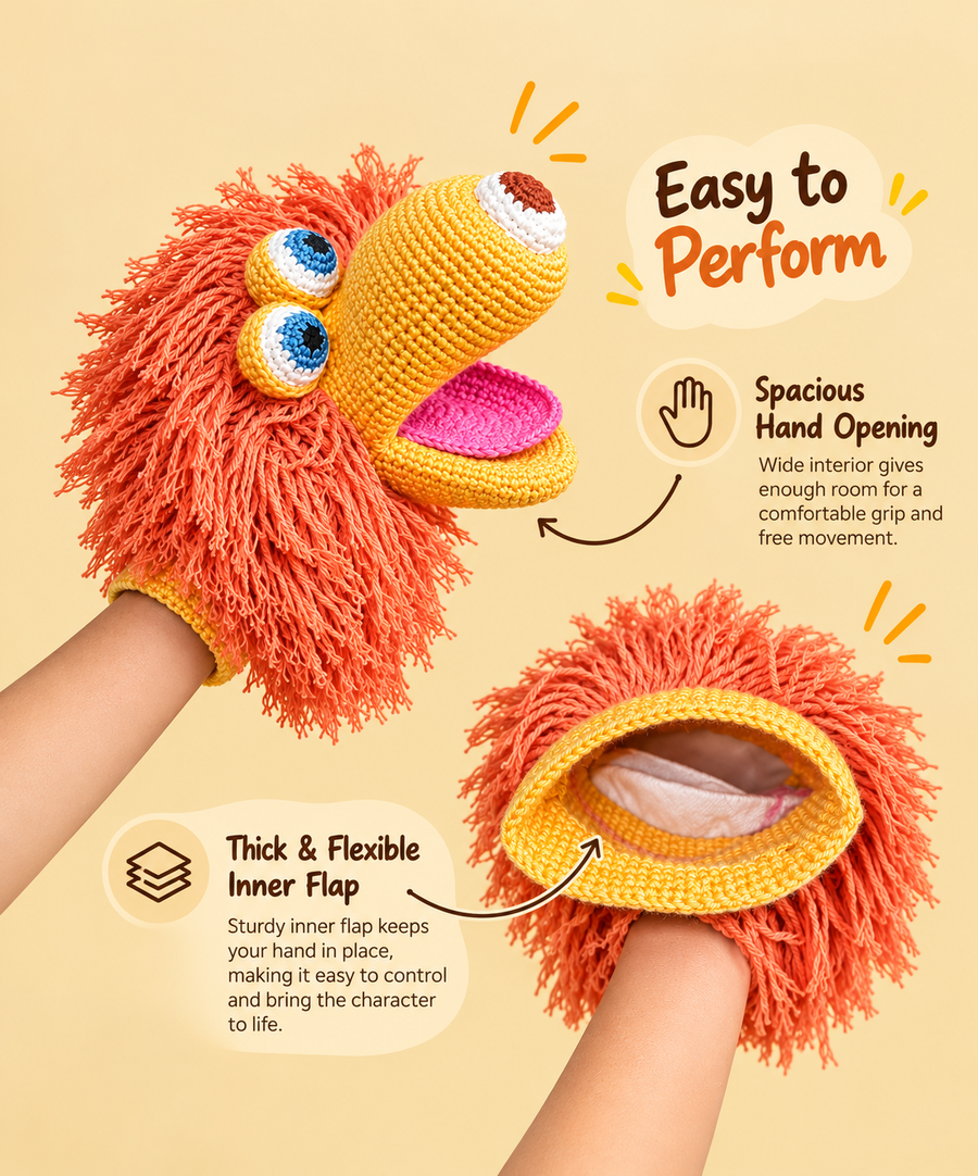Crochet Lion Hand Puppet