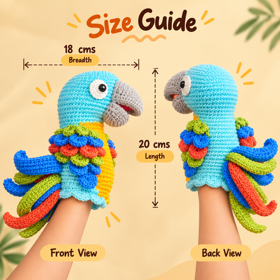Crochet Parrot Hand Puppet