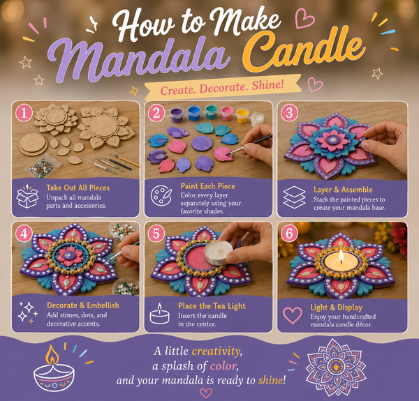 DIY Mandala Candle Making Kit | 5years+