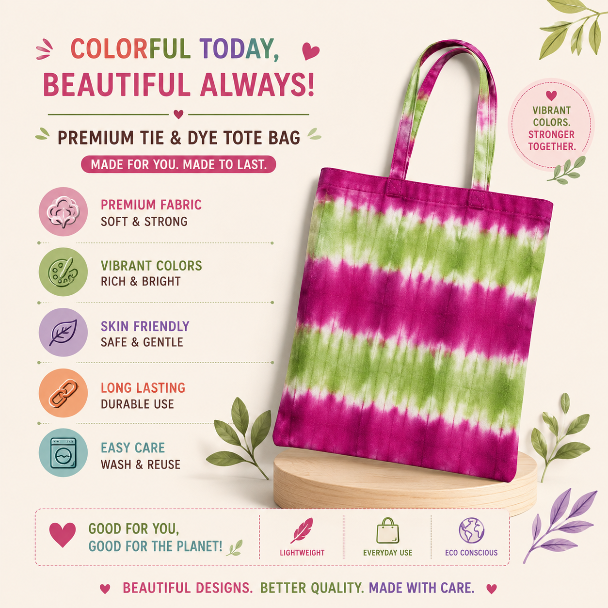 DIY Tie and Dye Tote Bag Kit | 5years+