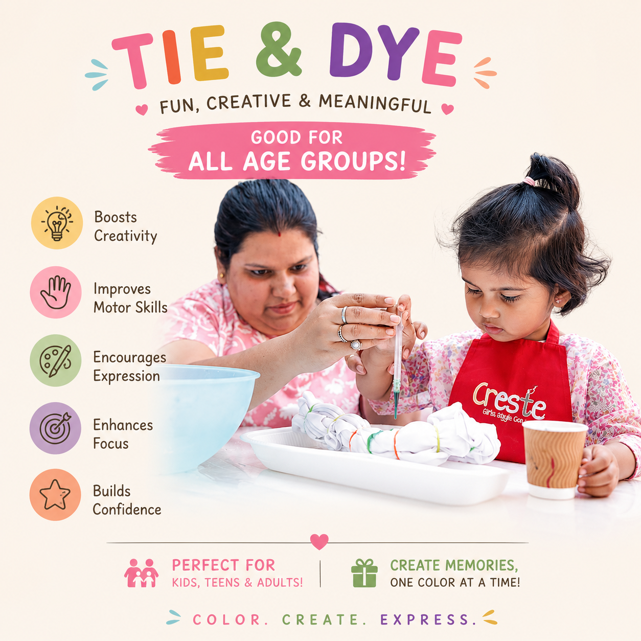 DIY Tie and Dye Tote Bag Kit | 5years+