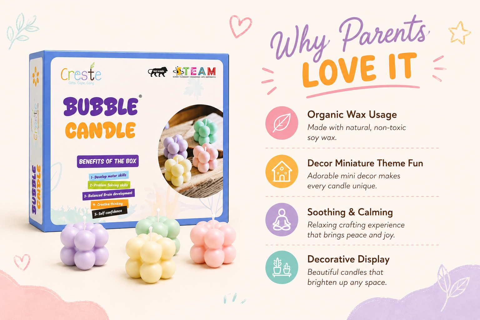 DIY Mini Bubble Candle Making Kit | 10years+
