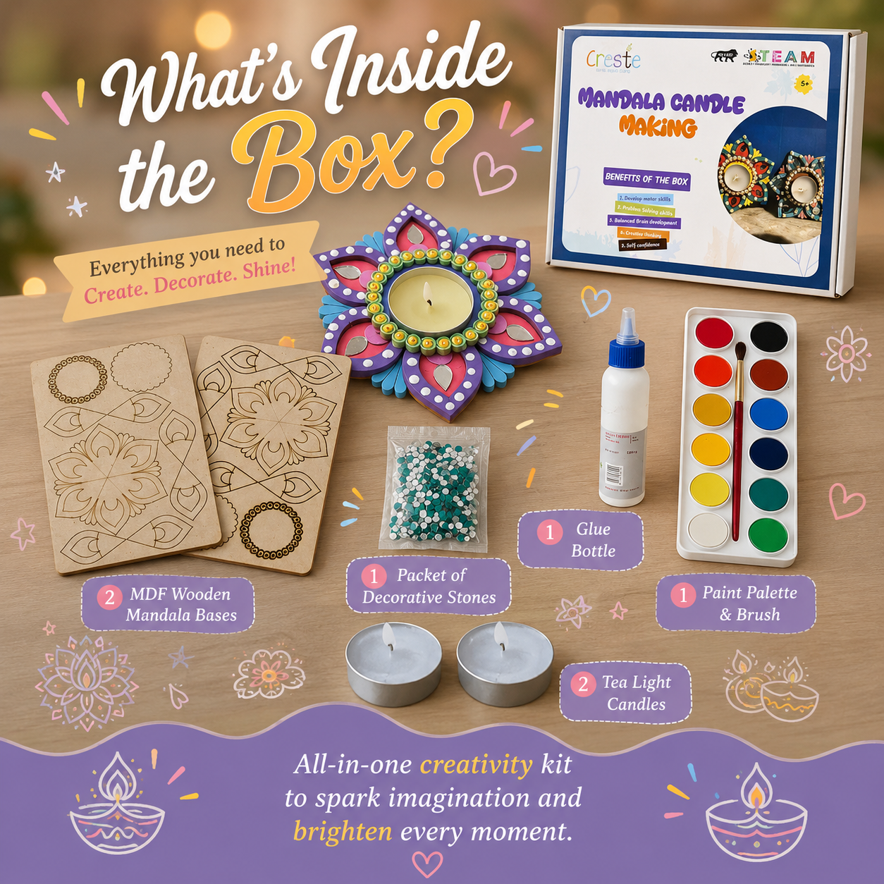 DIY Mandala Candle Making Kit | 5years+