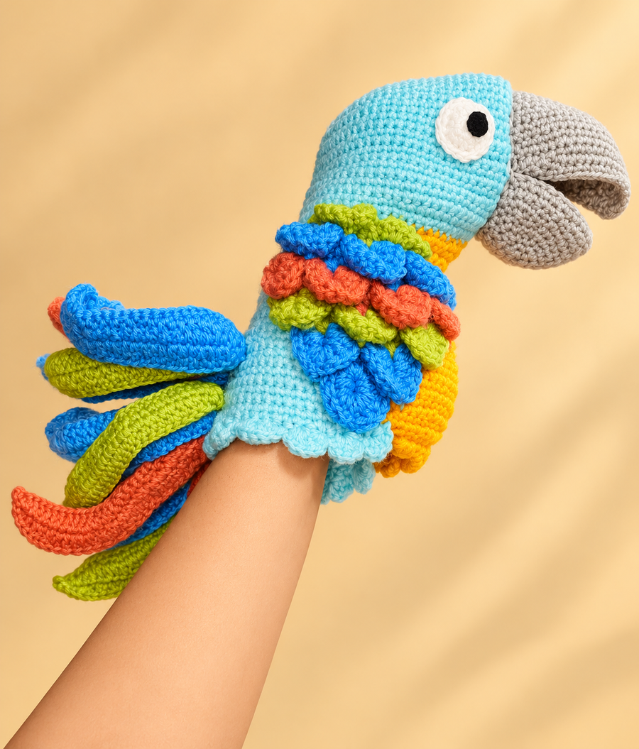 Crochet Parrot Hand Puppet