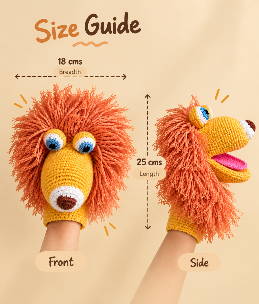 Crochet Lion Hand Puppet