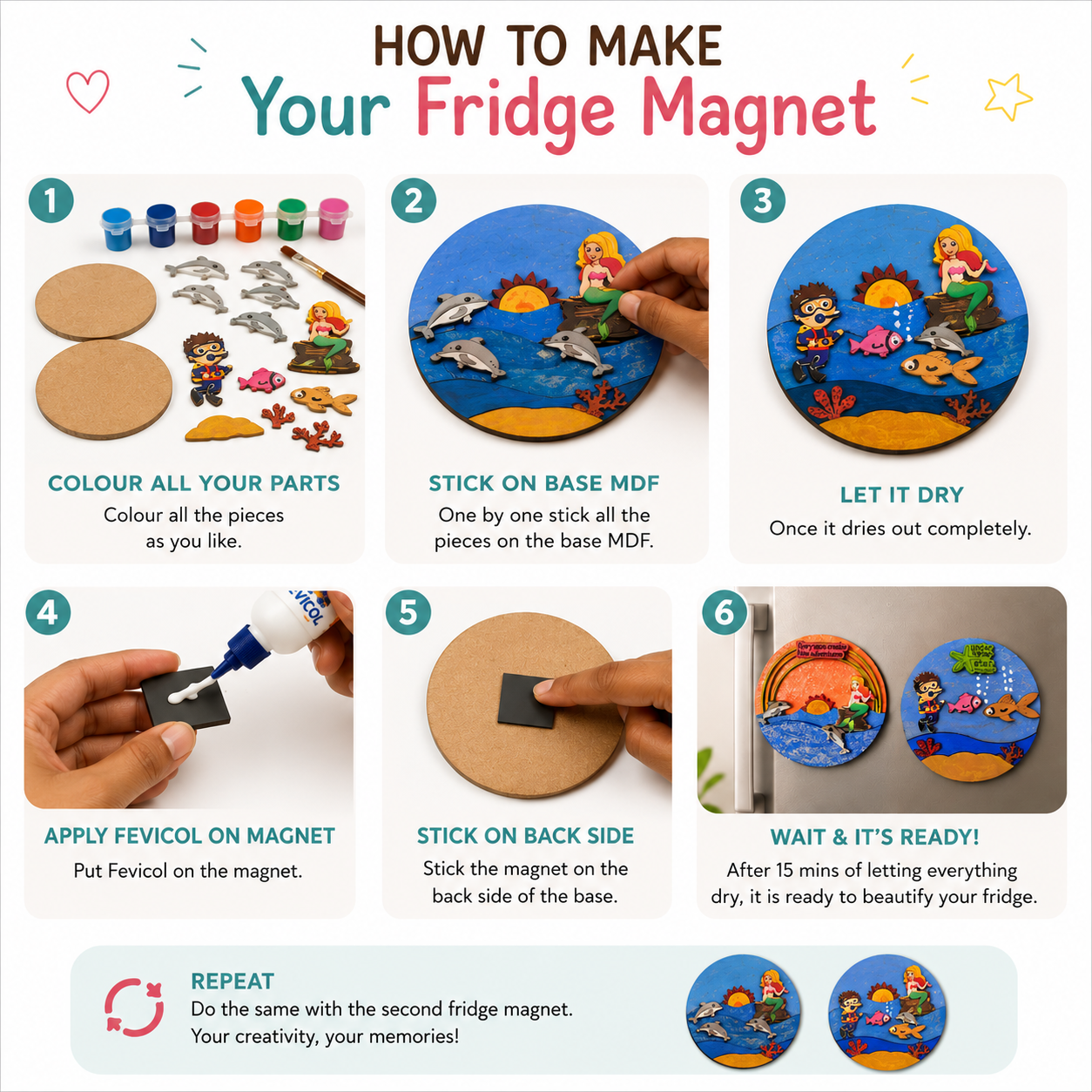 DIY Fridge Magnet Aquarium Theme Kit | 4years+