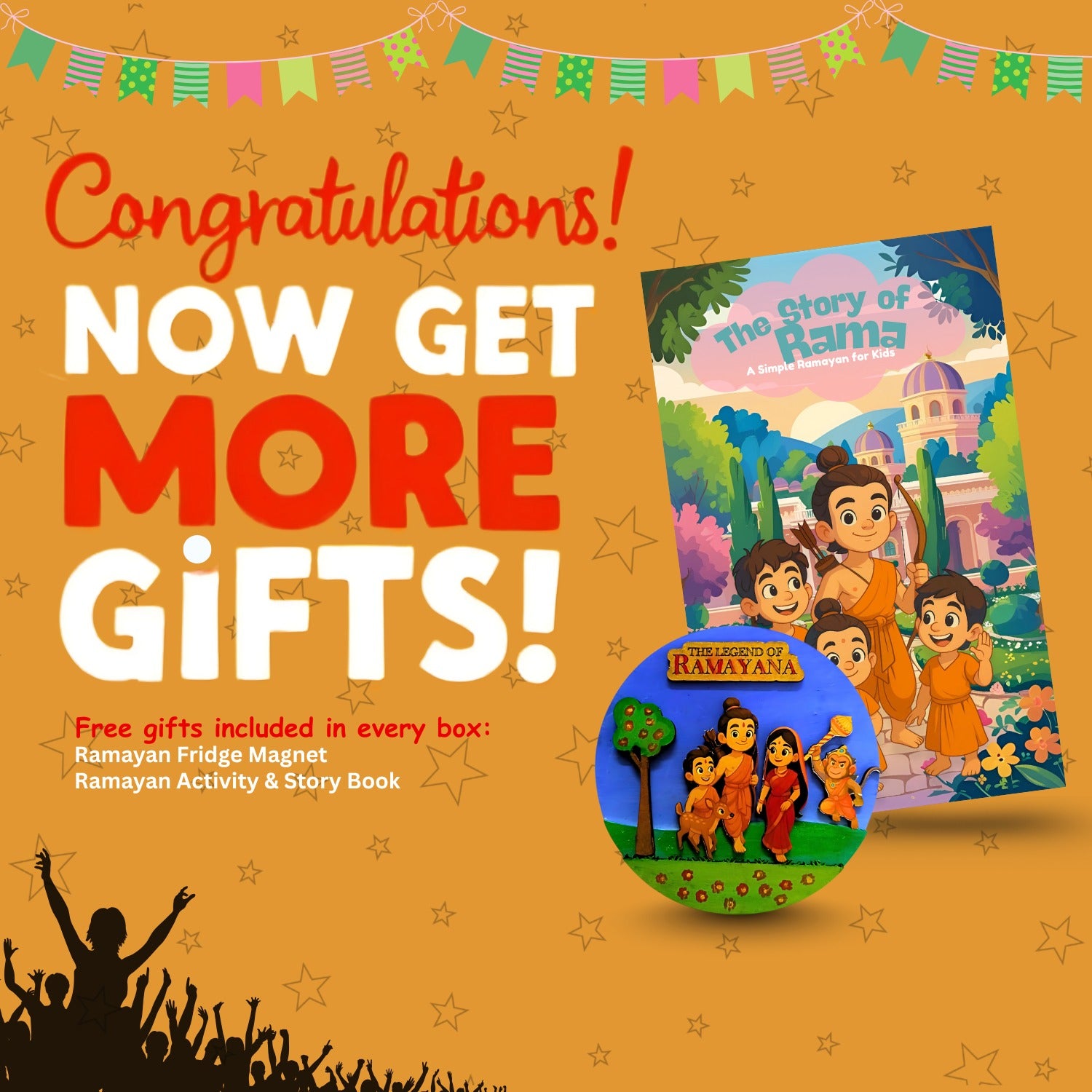 DIY Dussehra Kit for Kids - 3ft Ravan Craft Set with Pre-Cut Pieces, Paints & Stickers - Educational Festival Activity for Ages 3+