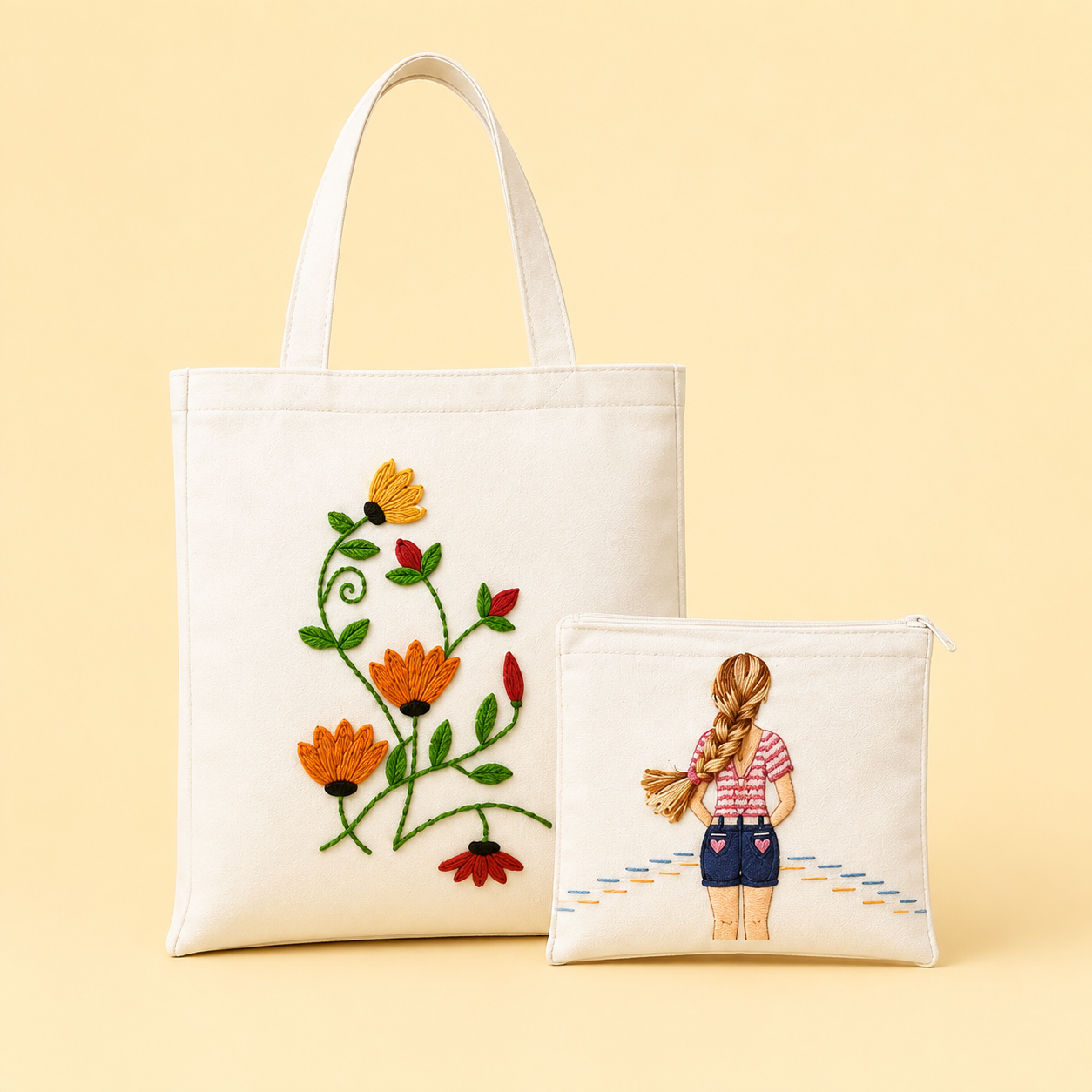 DIY Embroidery Tote and Pouch Kit | 12years+