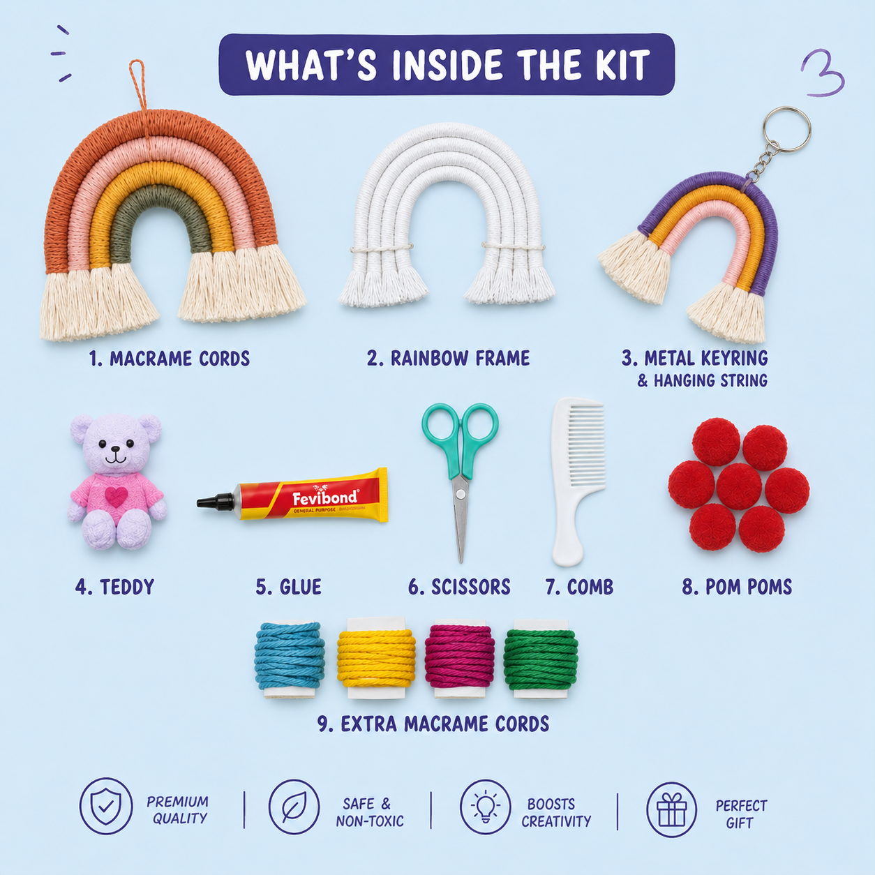 DIY Macrame Rainbow Making Kit | 5years+