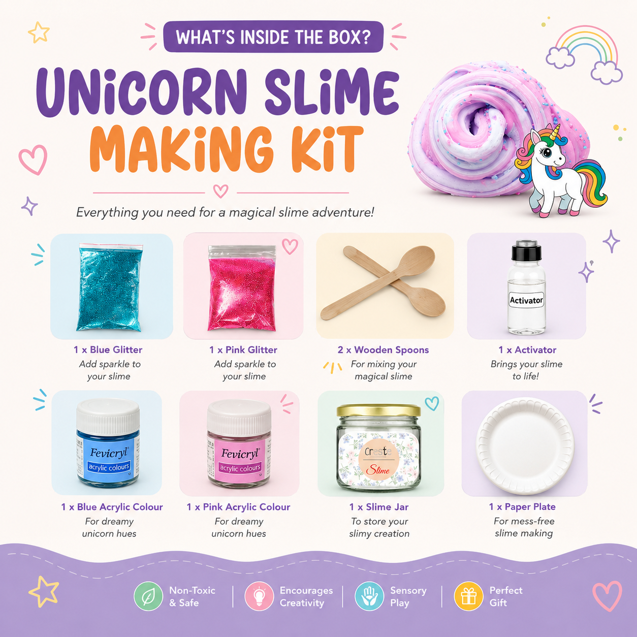 DIY Unicorn Slime Making Kit | 5years+