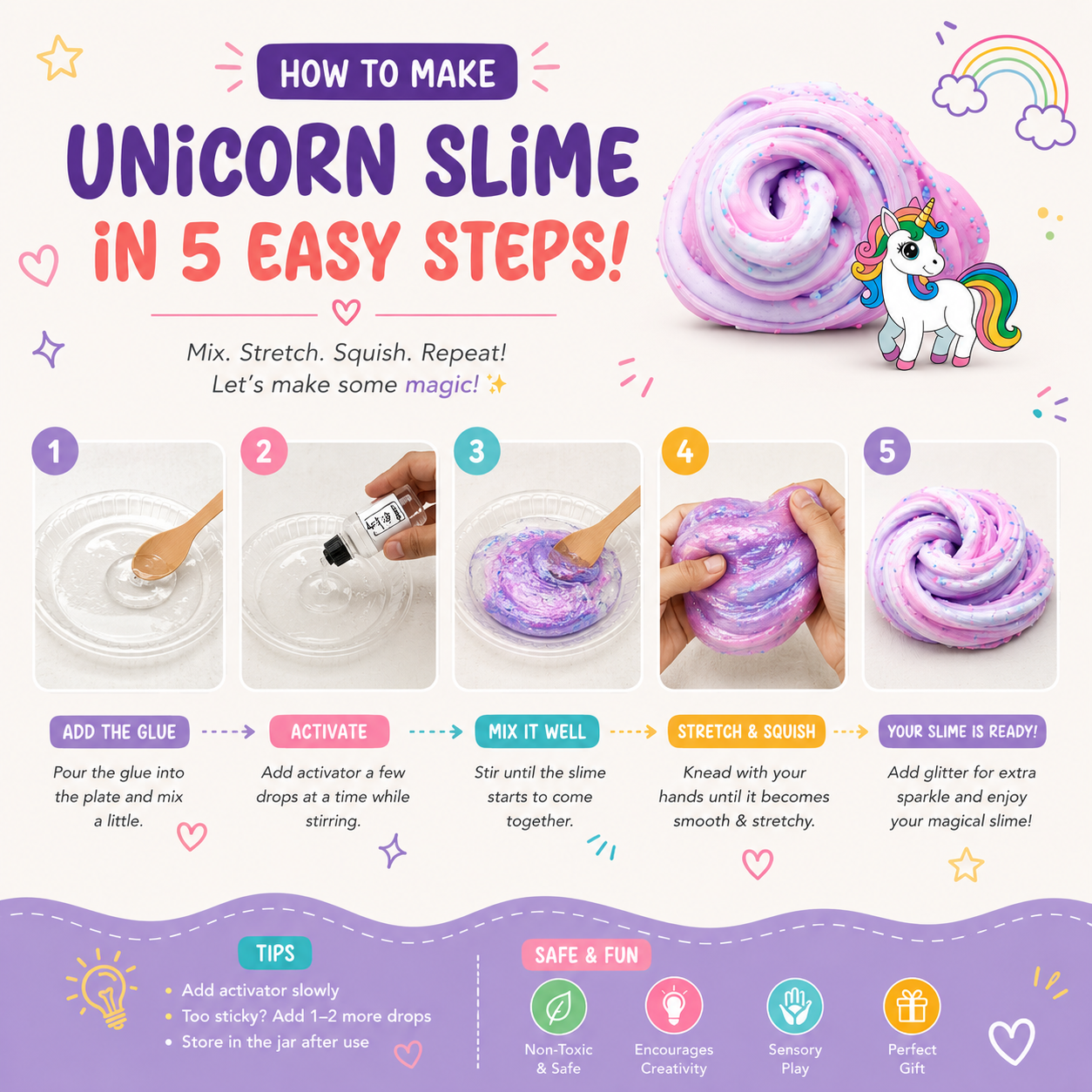 DIY Unicorn Slime Making Kit | 5years+