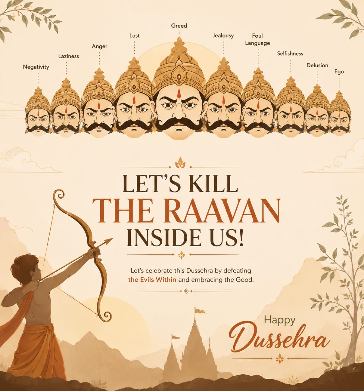 DIY Dussehra Kit for Kids - 3ft Ravan Craft Set with Pre-Cut Pieces, Paints & Stickers - Educational Festival Activity for Ages 3+
