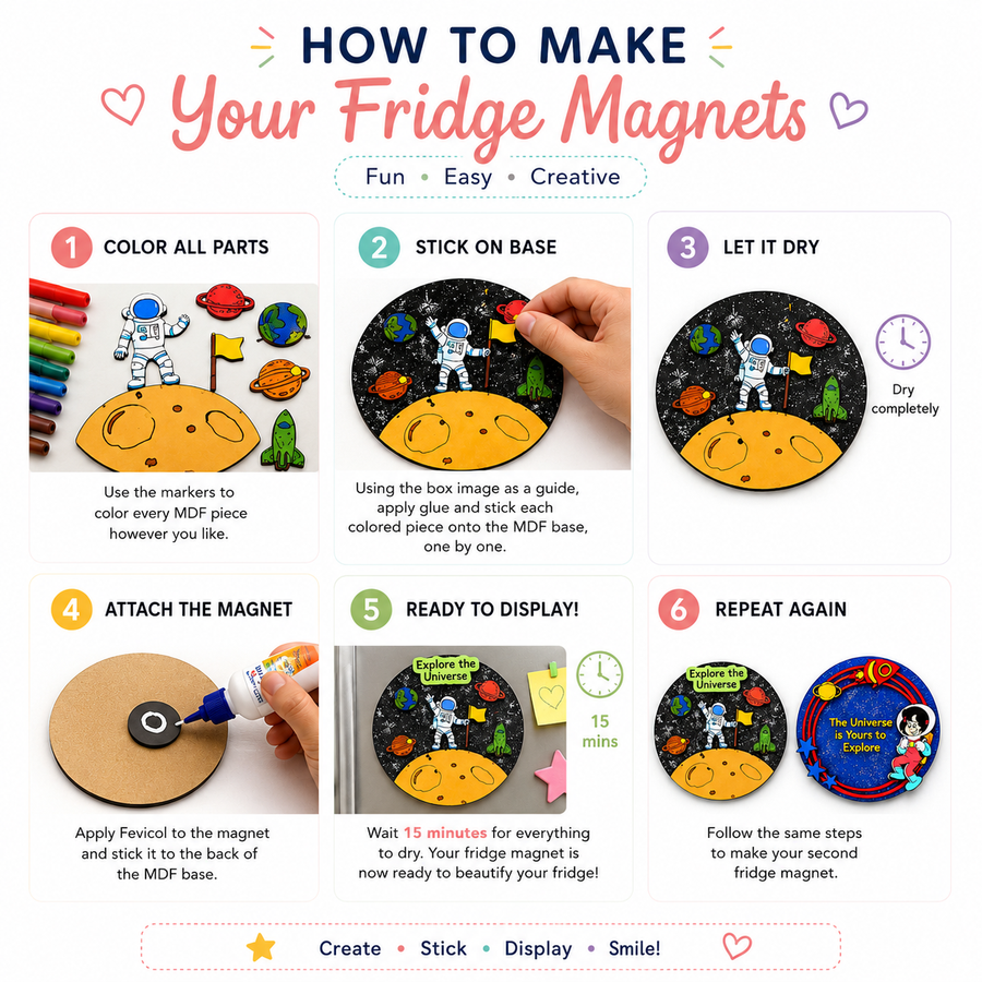 Fridge Magnet Space Theme Kit