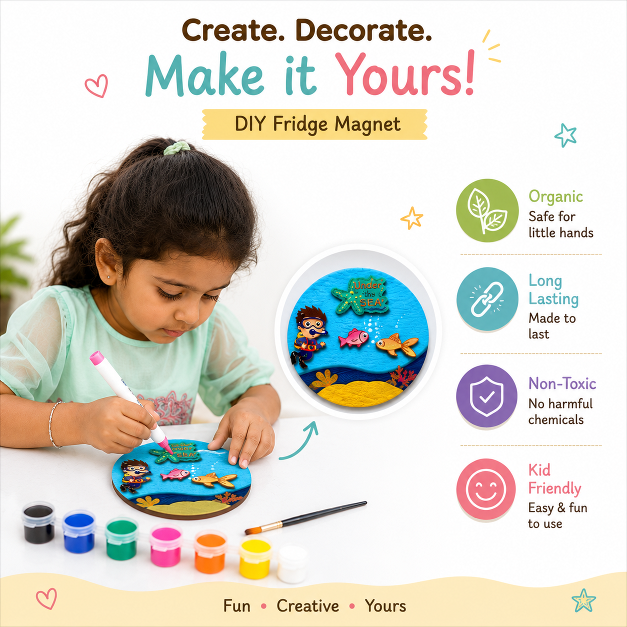 DIY Fridge Magnet Aquarium Theme Kit | 4years+