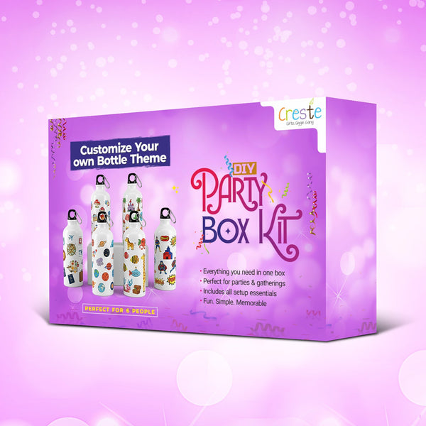 Party Box Kit – Customise Your Own Bottle Theme – DIY kit for kids by Creste