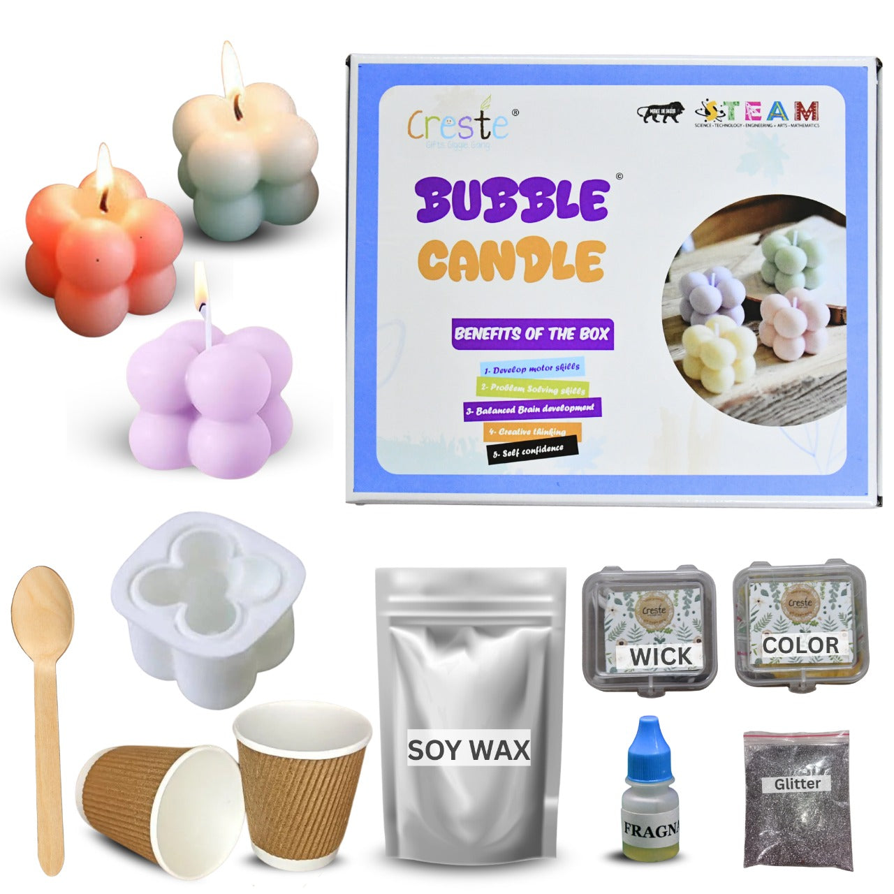Mini Candle Making Kit DIY Mini Bubble Candle Making Kit | 10years+ – Creste