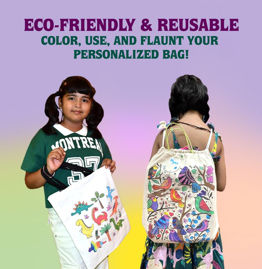 Color Your Bag Kit Combo – Pack of 6 – DIY kit for kids by Creste
