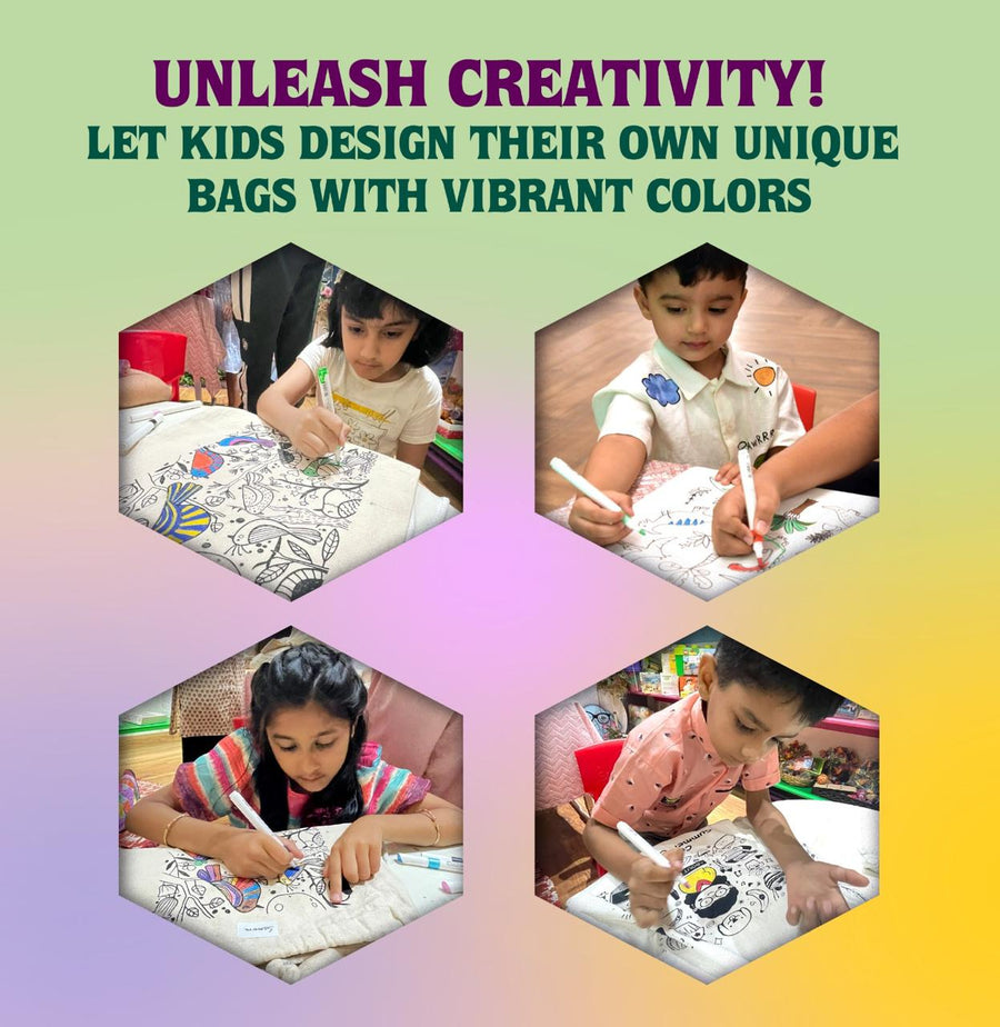 Color Your Bag Kit Combo – Pack of 6 – DIY kit for kids by Creste