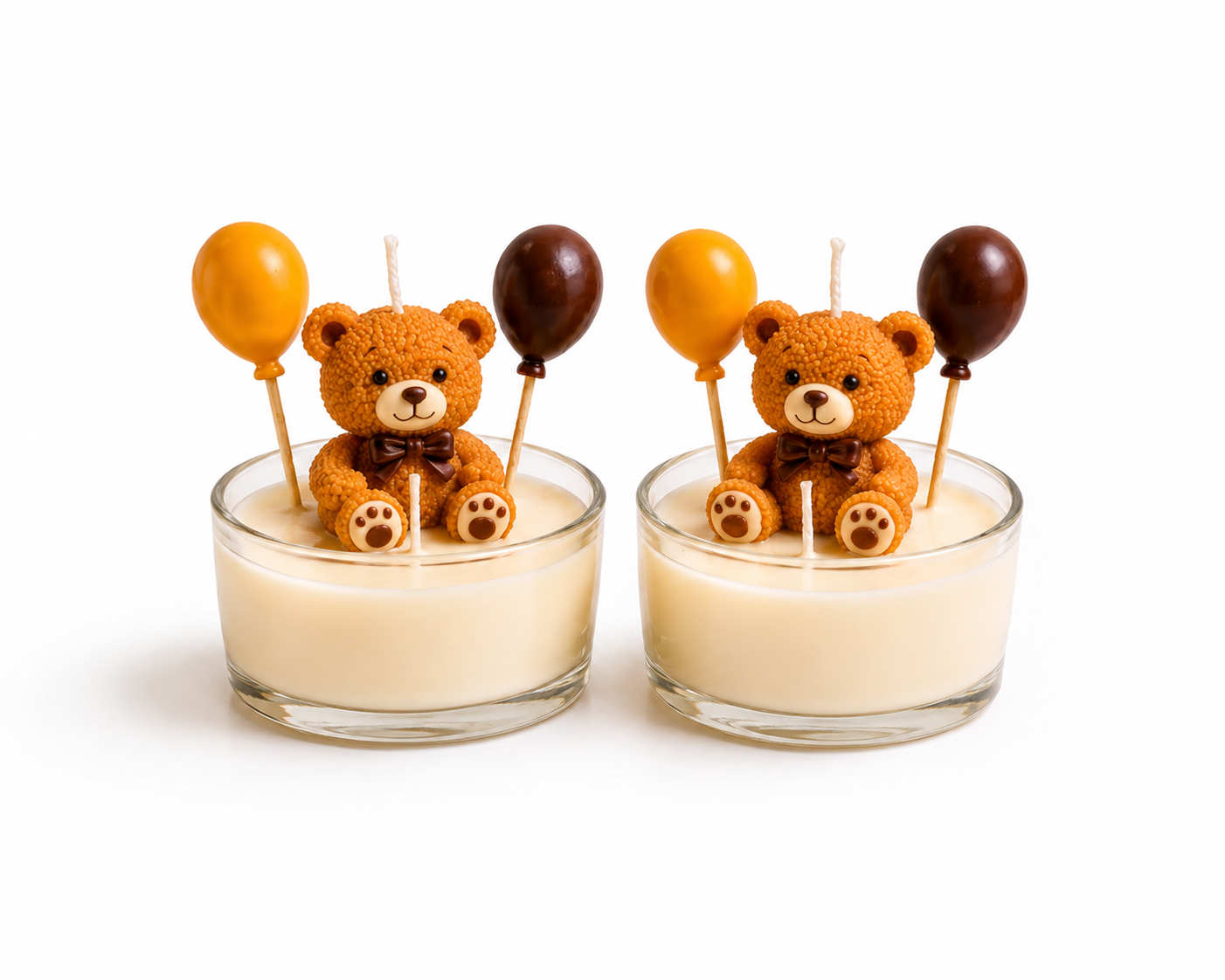 Teddy Balloon Candle Duo