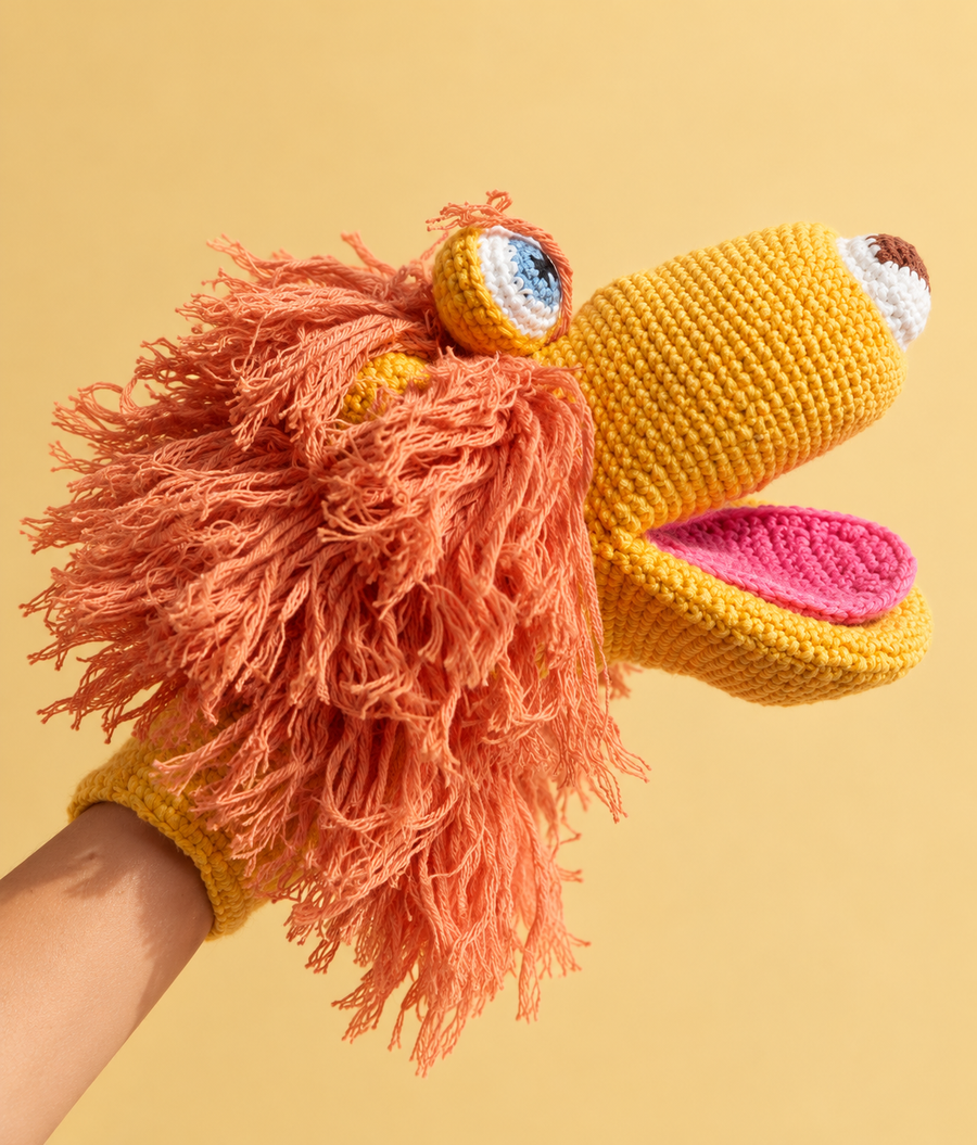 Crochet Lion Hand Puppet