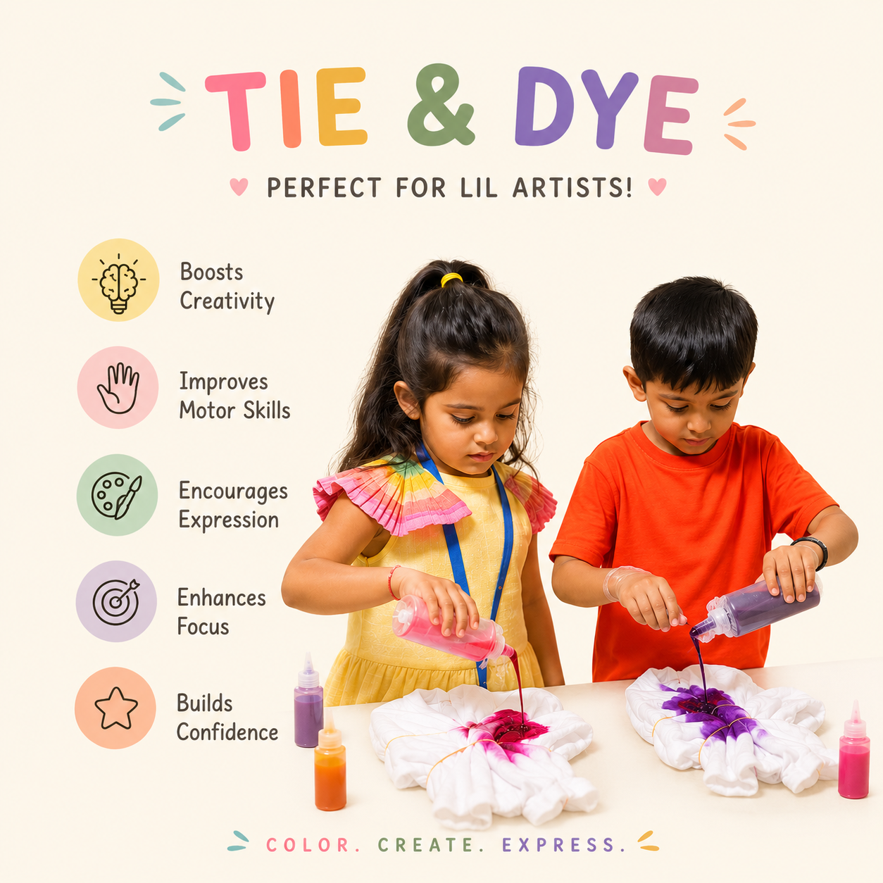 DIY Tie and Dye Tshirt Kit | 5years+