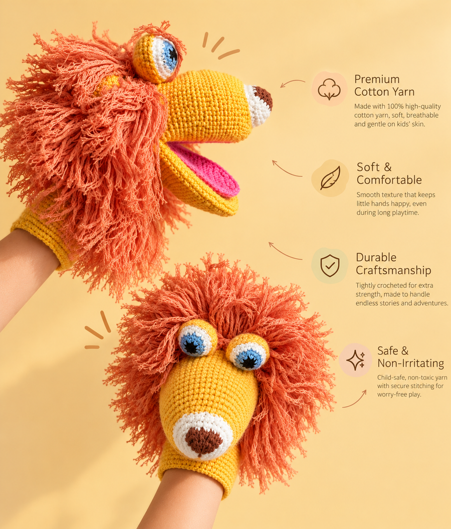 Crochet Lion Hand Puppet