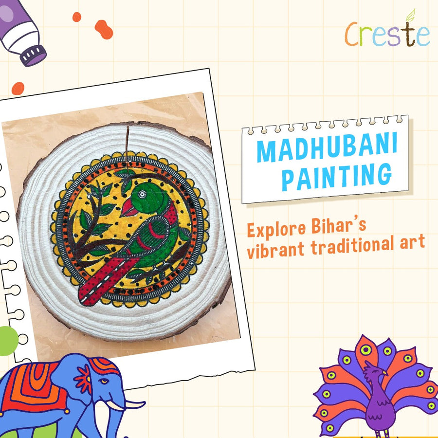 Folk Art Mandala Coaster Making Kit – DIY kit for kids by Creste
