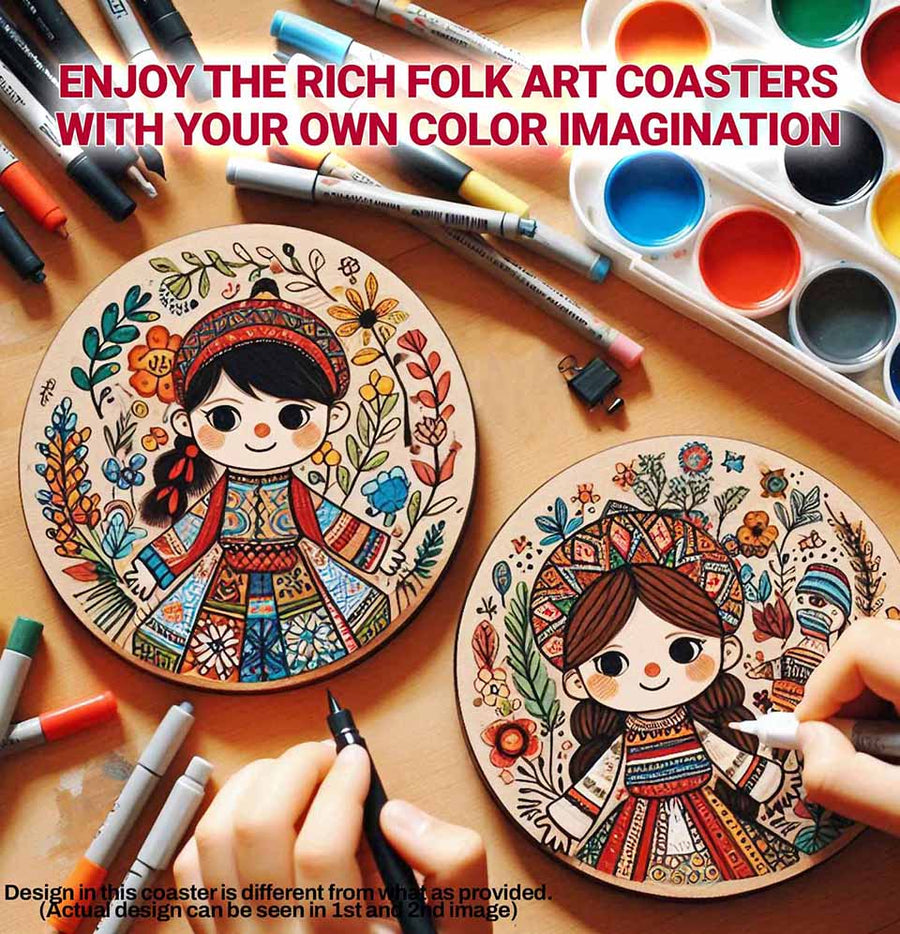 Folk Art Mandala Coaster Making Kit – DIY kit for kids by Creste
