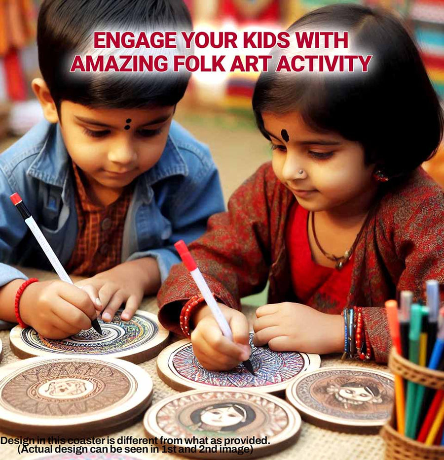 Folk Art Mandala Coaster Making Kit – DIY kit for kids by Creste