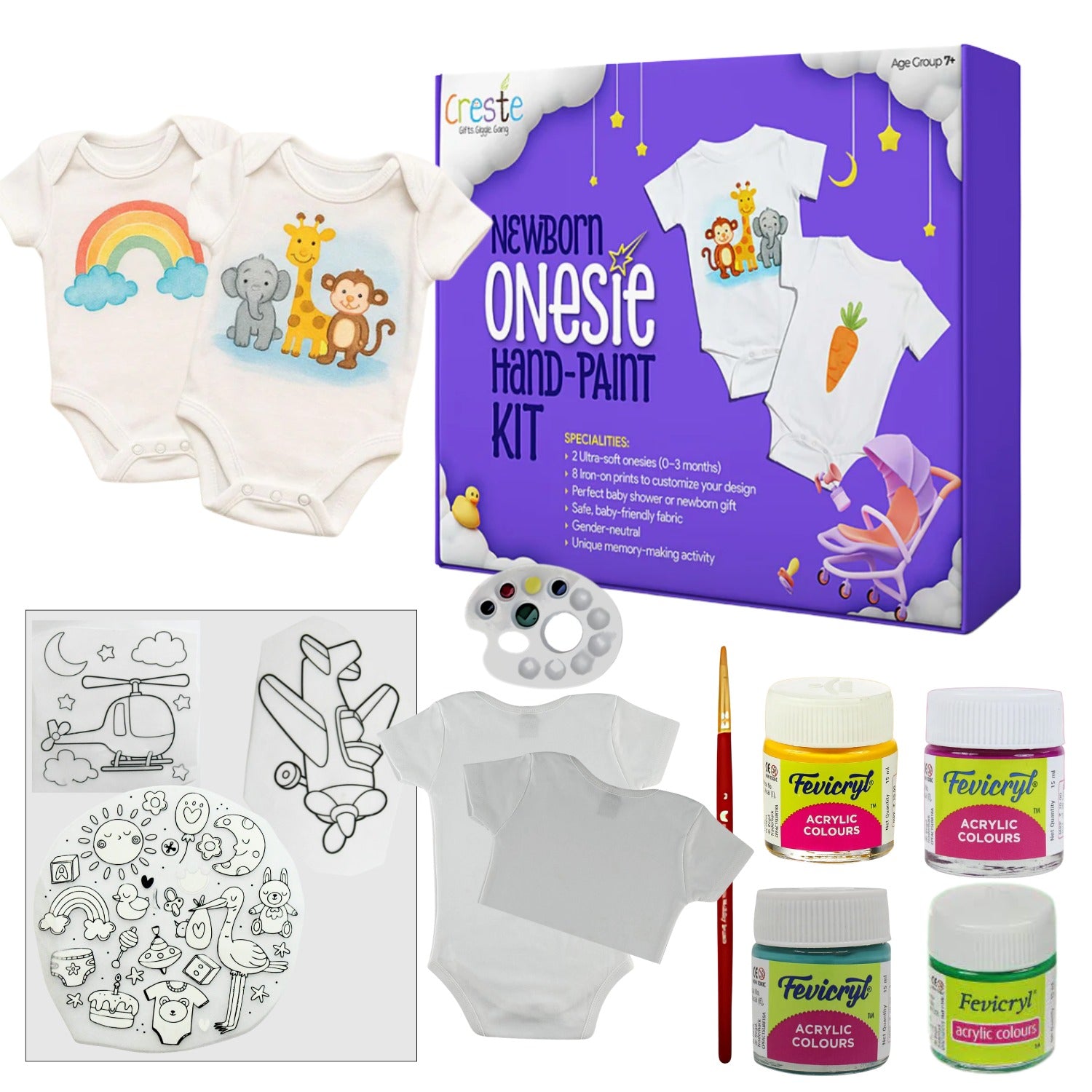 DIY Newborn Onesie Hand Paint Kit | up to 3years