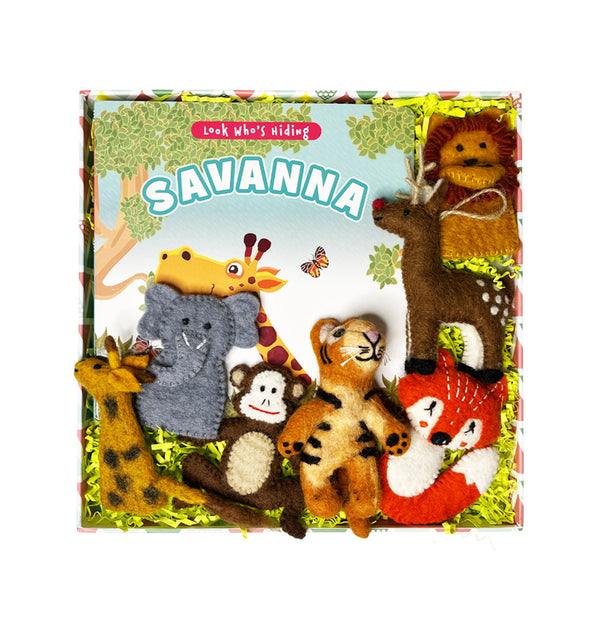 Story Box - Look Who's Hiding Savanna Theme – toddler activity box by Creste