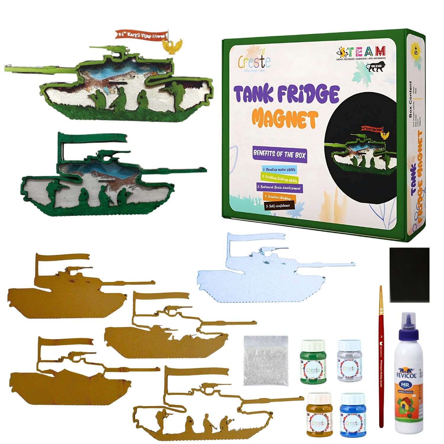 DIY Tank Fridge Magnet Making Kit | 4years+